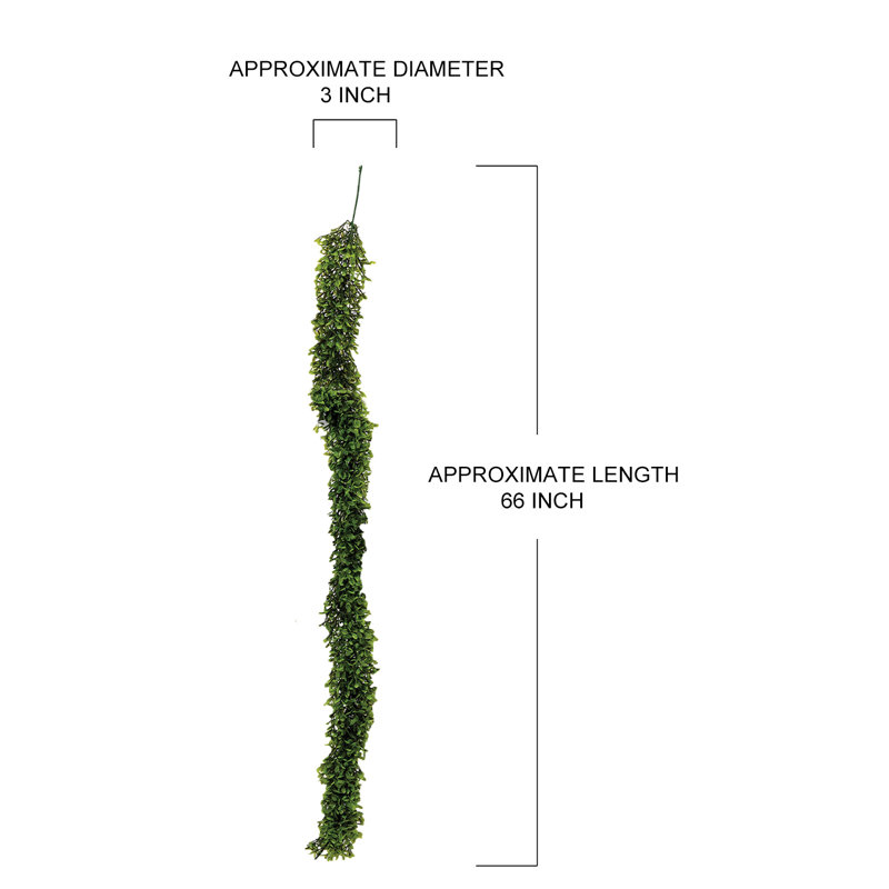 66'' in. Faux Boxwood Garland