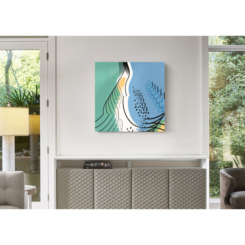 Abstract Shapes - Wrapped Canvas Painting, 12" H x 12" W x 0.75" D