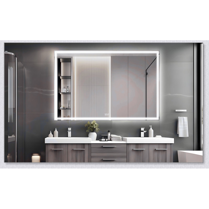 Miroir mural de salle de bain surdimensionné 60x40 pouces