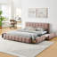 Grand lit tapissier avec tiroirs de rangement sous le lit-1603839459