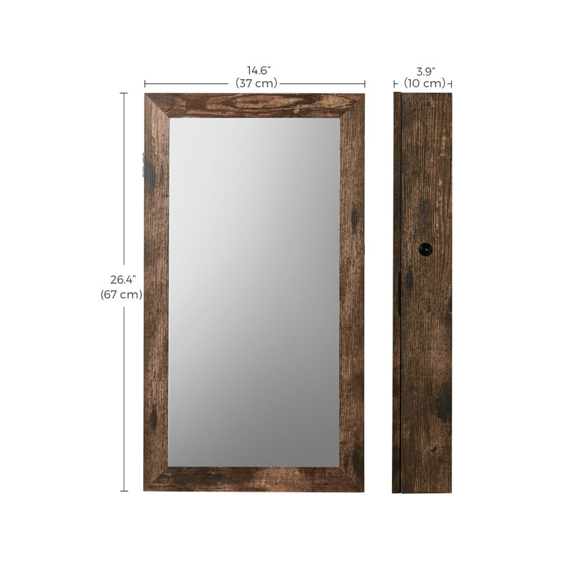 Karmakar 14.6'' Wide Wall Jewelry Armoire with Mirror