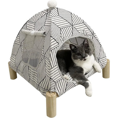 Portable Cat Tent Bed – Foldable Indoor Hideaway For Cats & Small Dogs, Washable Cushion, Cozy Travel Tent For Kittens