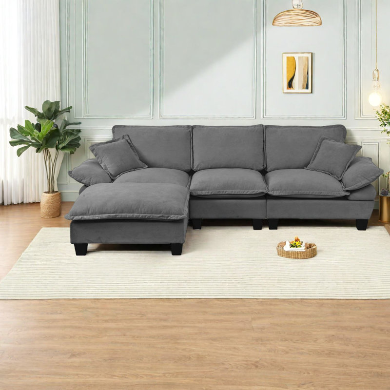 Canapé modulaire en L chenille Cloud Comfort