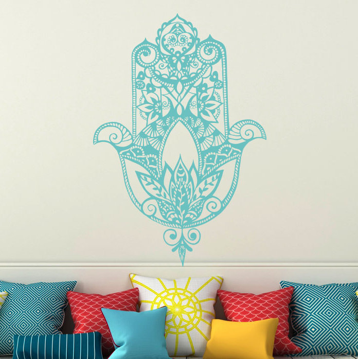 Décalcomanie murale main fatima, Menthe, H 32 po x l 22 po