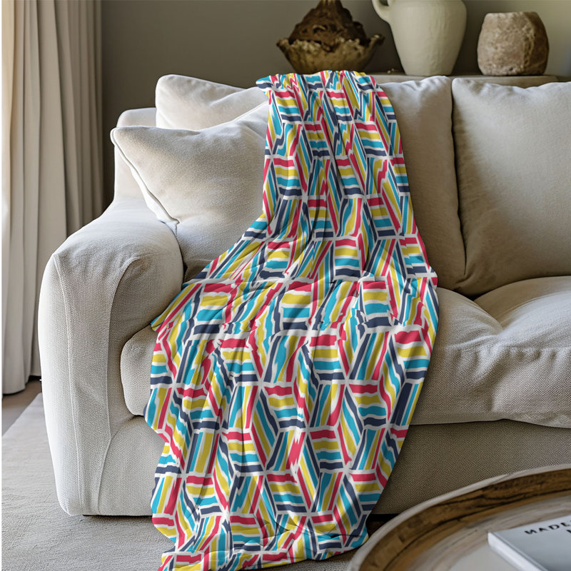 Motif vibrant - couverture de qualité supérieure 1 pièce, Grand lit