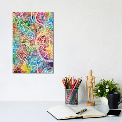 Cologne Germany City Map I by Michael Tompsett - Wrapped Canvas Gallery-Wrapped Canvas Giclée