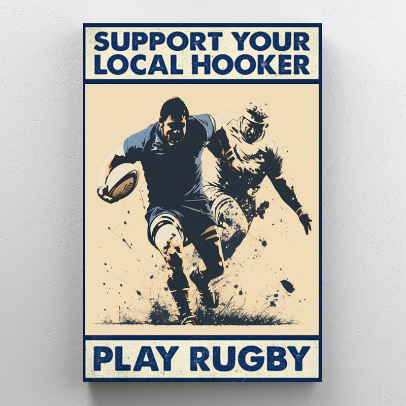 «Izair Man Play Rugby 1», impression sur toile, H 20 po x l 16 po x P 1,25 po