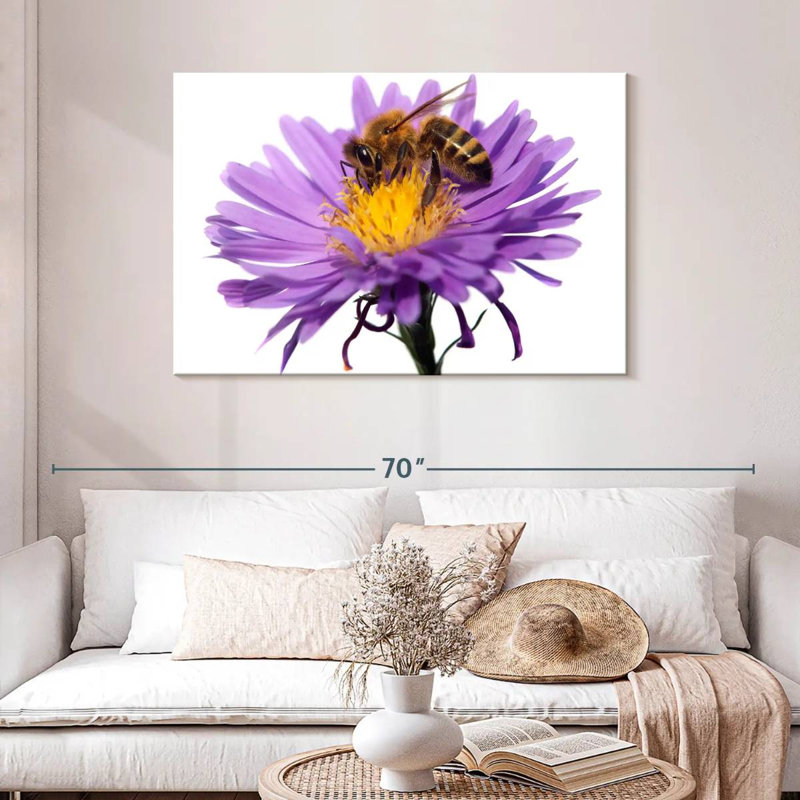 Abeille à miel qui suce le nectar, H 30 po x l 45 po