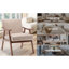 Chaise de style Mid-Century moderne avec velours doux et accoudoirs pour un intérieur polyvalent et élégant-118297374