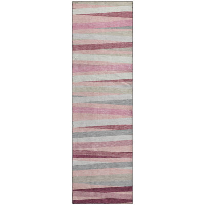 Premium Machine Washable Lyndhurst AMF997 Stripes Rug