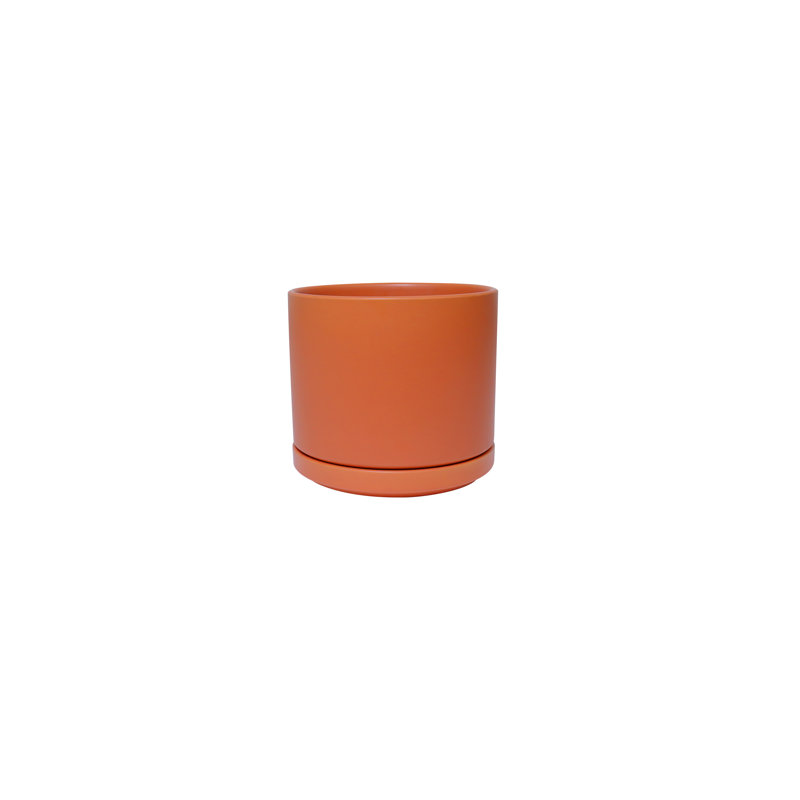 Pot de fleurs en céramique Cheryl, H 9,75 po x l 10,5 po x P 10,5 po, Rouille