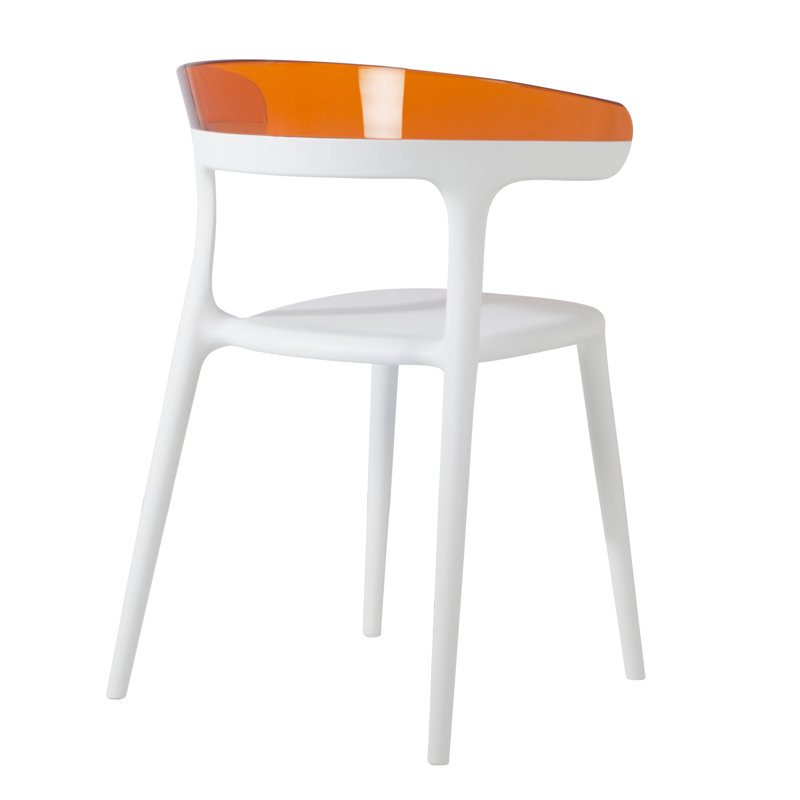 Chaise de terrasse empilable Mia, Blanc / Orange