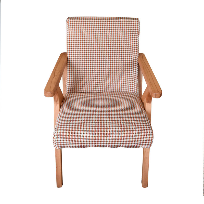 Chaise rembourrée à dossier brun / orange