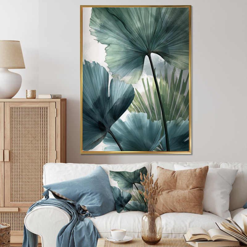 Art mural sur toile botanique ginkgo, impression de feuilles tropicales - feuilles de ginkgo tropicales IV