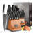 15-Pc Damascus Knife Set VG10 Steel Block