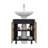 Under Sink Storage 24.8" H, 2 Doors, 2 Shelves, 4 Legs, Natural Oak / Black Wengue - Bathroom-1107247551