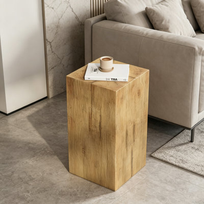 Wood-Look Square-Column MGO End Table