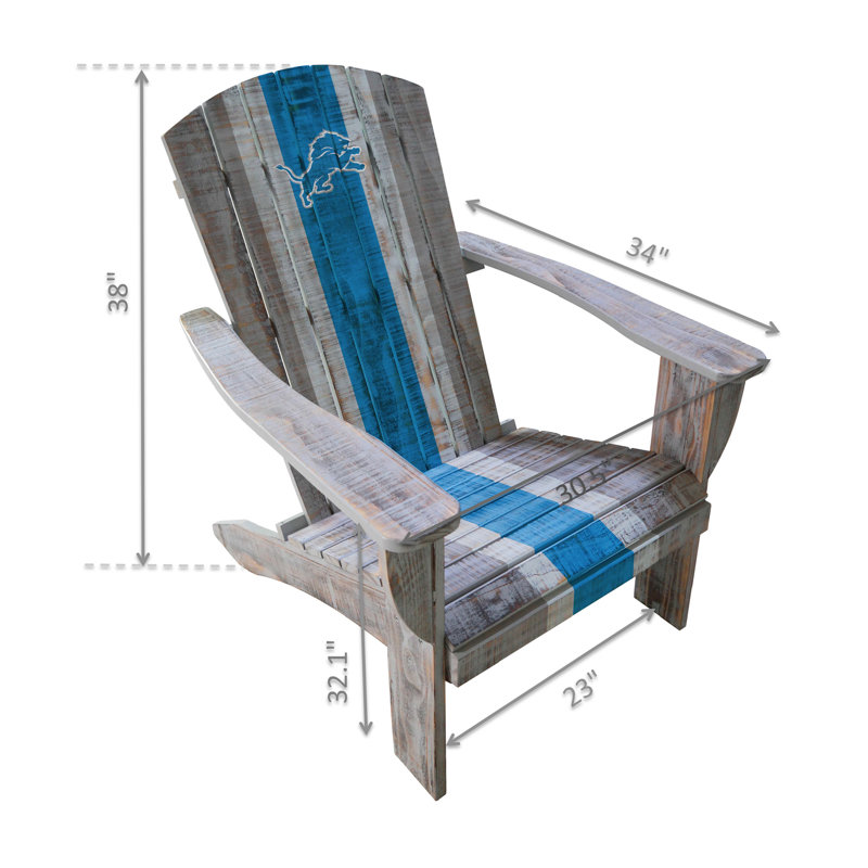 Wood Outdoor Adirondack Chair, Detroit Lions