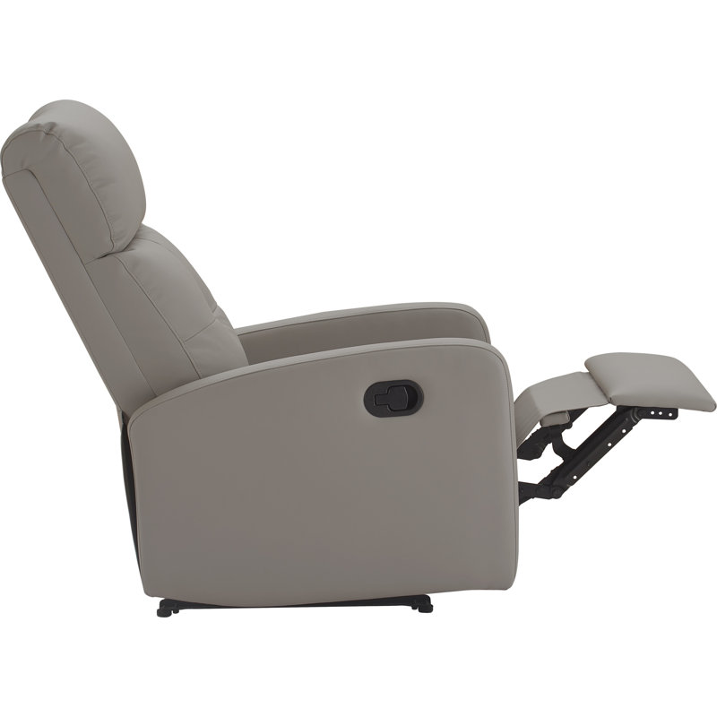 ClickDecor Henderson Leather Recliner Chair, Gray Faux Leather