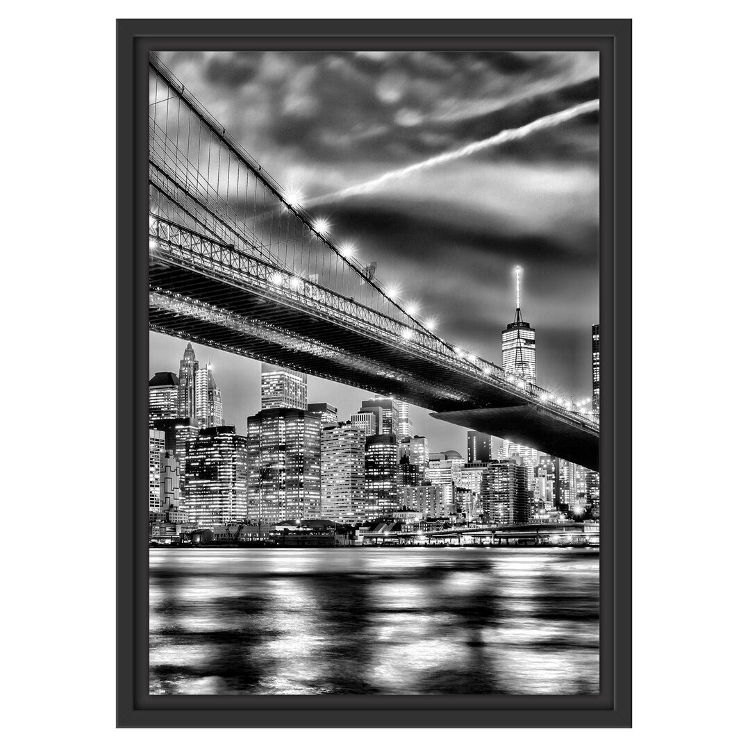 Gerahmtes Wandbild New York Brooklyn-Brücke