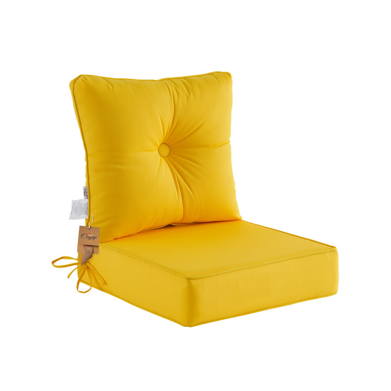 Outdoor 6'' Seat / Back Cushion, Light Yellow