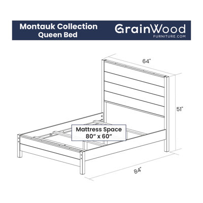 Lit en bois massif Montauk