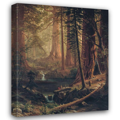 Art sur toile tendue, "Millwood Pines Bierstadt, Albert Gallery": Giant Redwood Trees of California