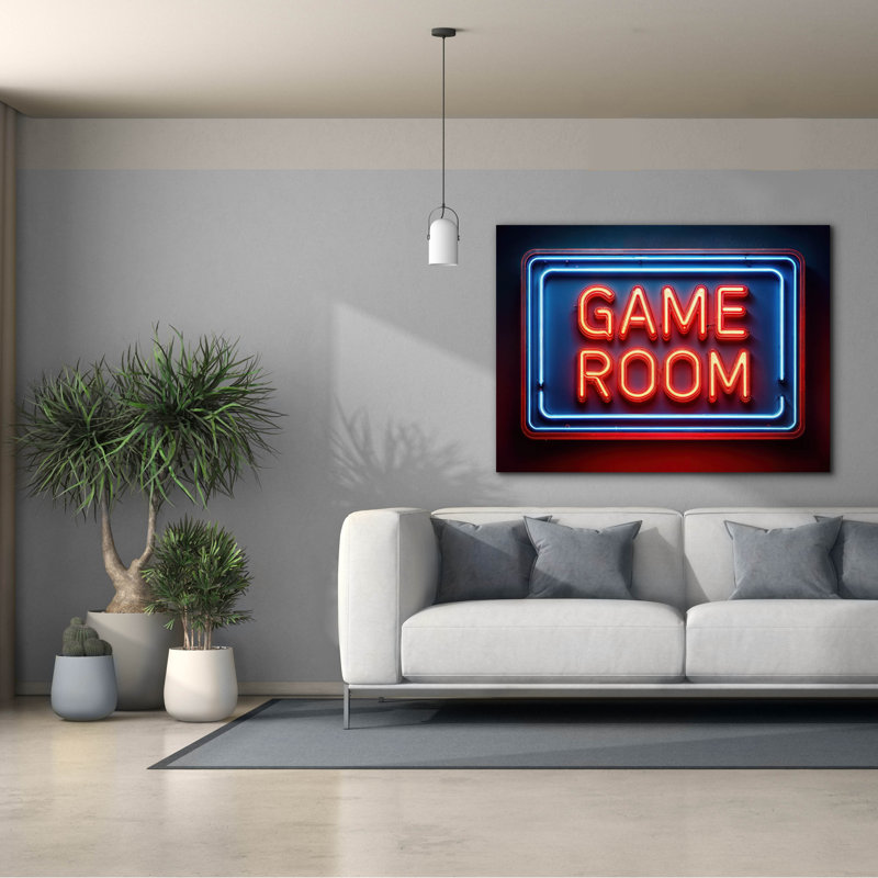 Art mural sur toile Epic Graffiti «Geme Room Neon» par Rey Klimt, H 40 po x l 54 po x P 1,5 po