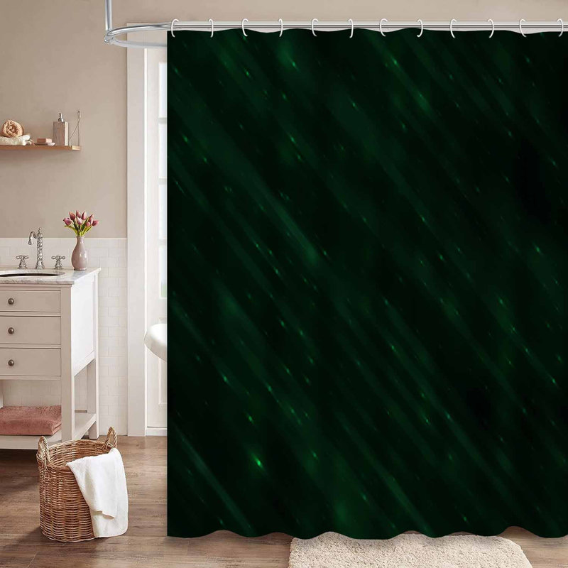 Élégant rideau de douche diagonal vert lime bleu avec 12 crochets, L 72 po x l 72 po