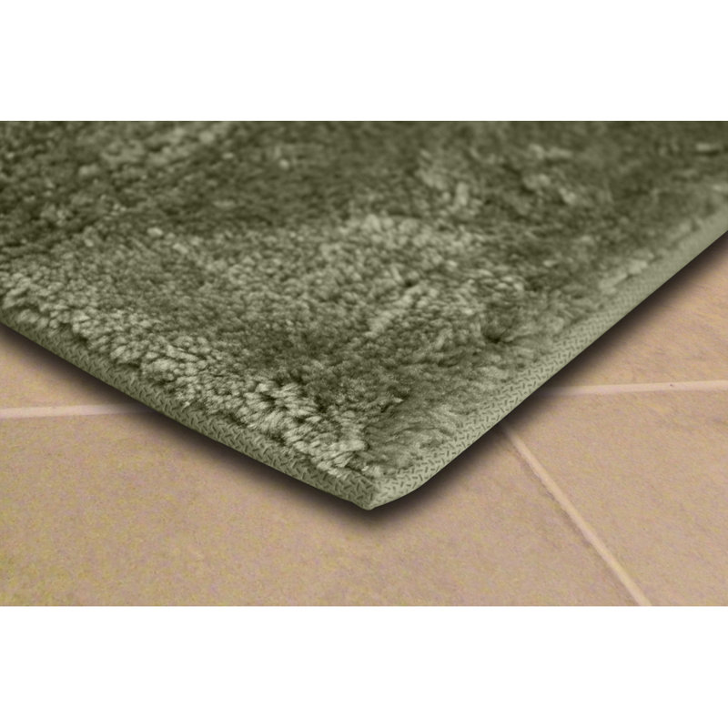 Nylon Bathroom Mat with Non-Slip Appliance Niala, Fougère intense, 2 pi x 3 pi 4 po
