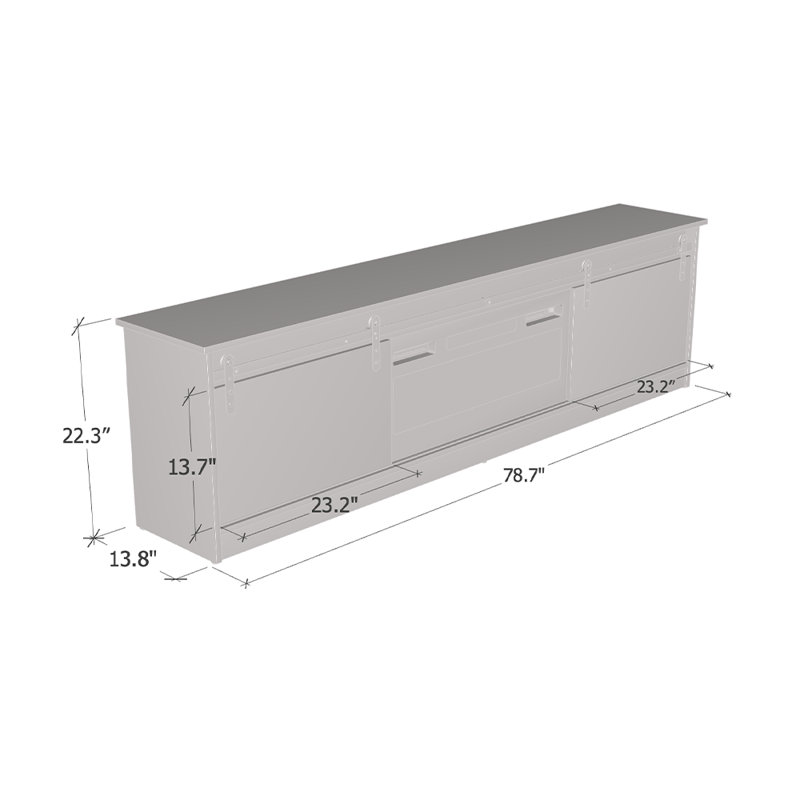 Grigsby 78.7'' W Storage Credenza, White Wash