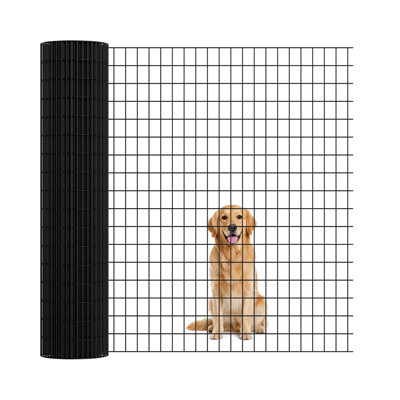 4 x 100 Ft Black PVC-Coated Welded Wire Fence, 16GA Metal Wire Mesh Roll with 2 x 3 Inch Mesh for Garden Border, Poultry Pen, Yard & Plant Protection