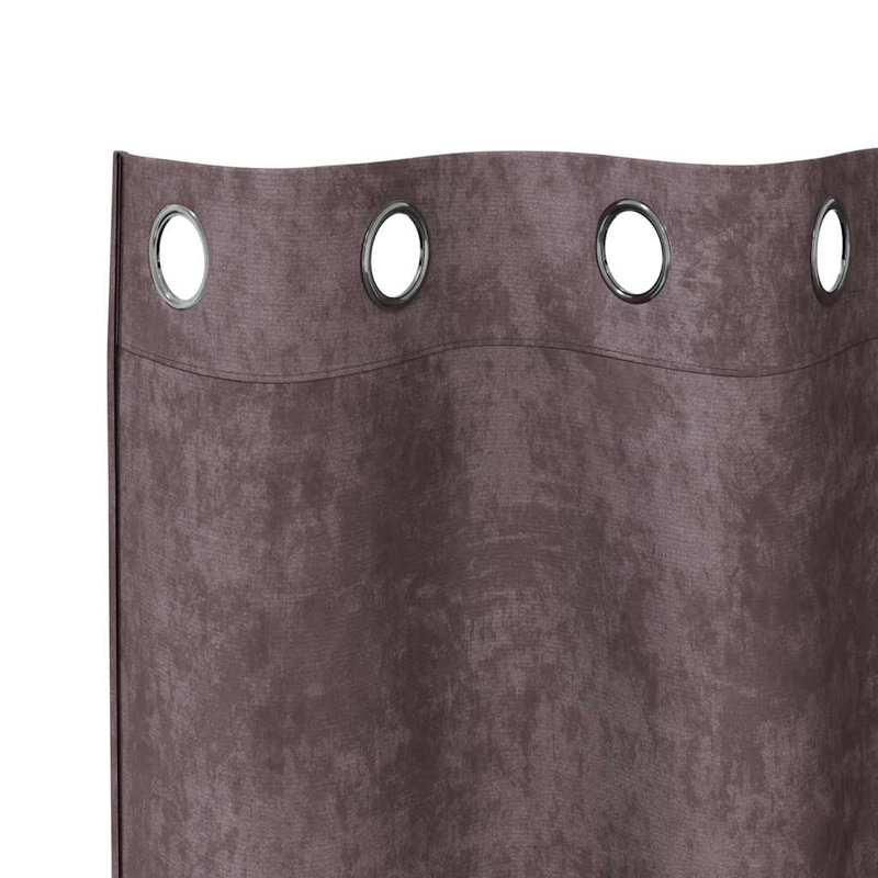 Alithia Velvet Room Darkening Curtain Pair, Brown, 140cm Width x 245cm Drop