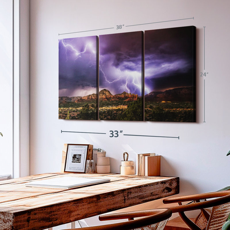 «Amazing Lightning Storm Over Sedona» sur, H 24 po x l 38 po