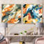Daelon Expedition - ensemble de 2 collages carrés abstraits-101847426-101847425