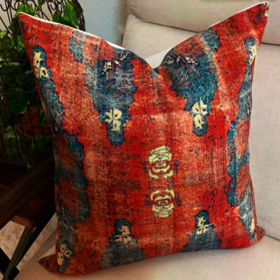 Cotton Damask 20" Throw Pillow