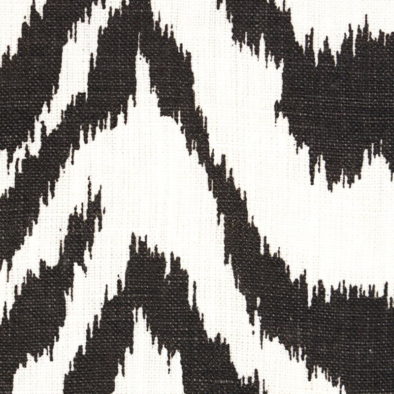 Tissu imprimé à la main Quincy, Noir
