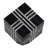 Modern Ridged Stripes Cube Decorative Object - Stylish Home Decor Sculpture, Figurine, Or Statue For Living Room - 4", Black/Ivory