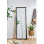 Miroir pleine longueur 23 po x 72 po avec cadre perlé en métal, miroir rectangulaire surdimensionné pour le salon, noir