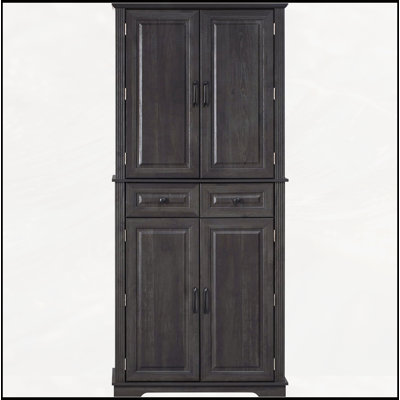 Grand garde-manger avec 3 organisateurs coulissants, 6 tablettes de porte et une texture en relief campagnard pour un rangement efficace et un décor élégant