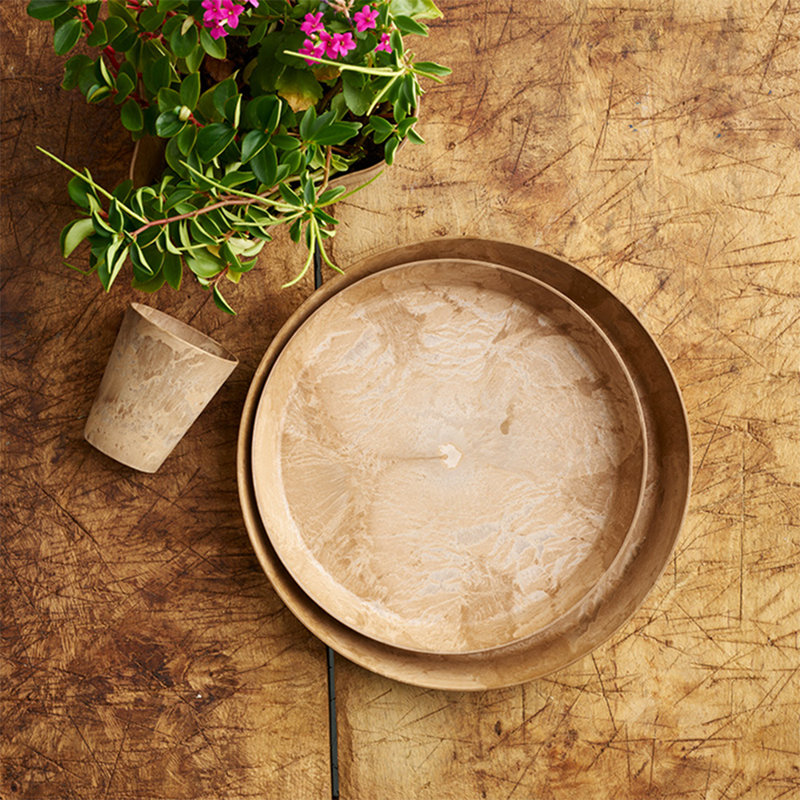Pollyanna Pot Planter, Taupe, 1.75" H x 11.75" W x 11.75" D