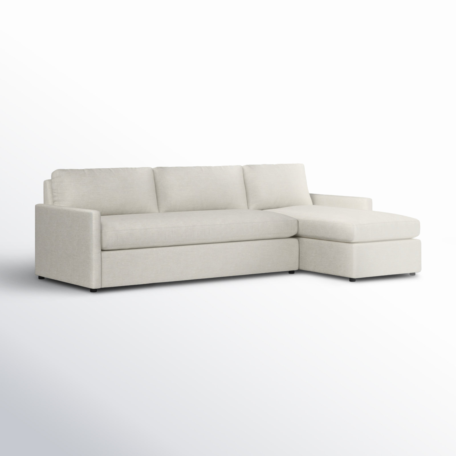 Damari Chaise Sectional, Nomad Snow Crypton® Chenille, Right Hand Facing