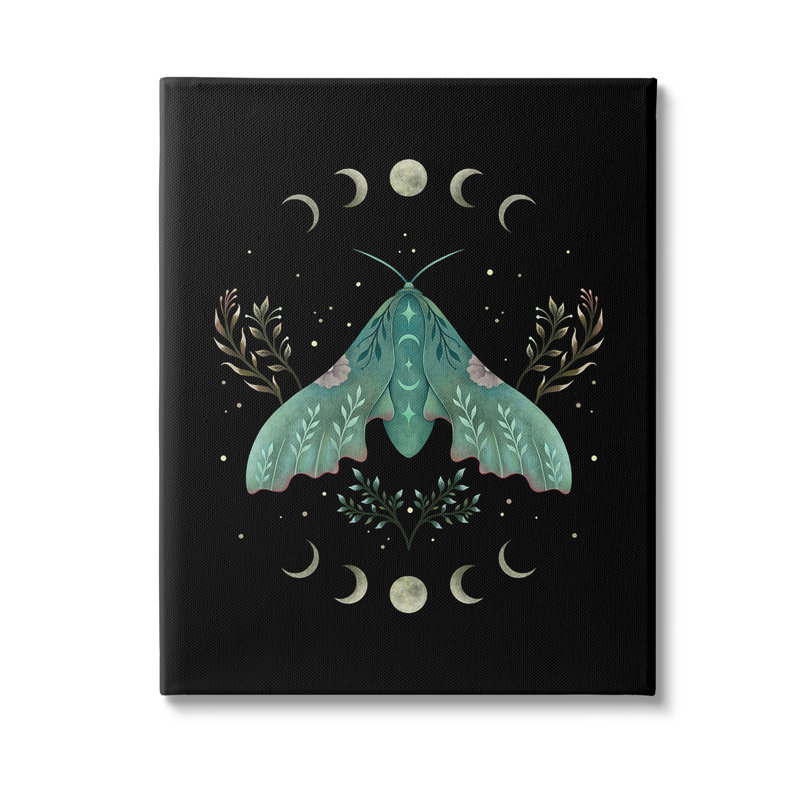 «Celestial Moth And Moon» par Episodic Dessins sur, H 20 po x l 16 po