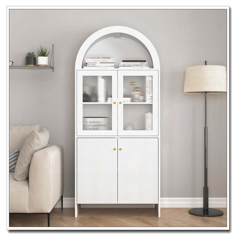 Armoire de rangement Arch avec éclairage DEL, Blanc