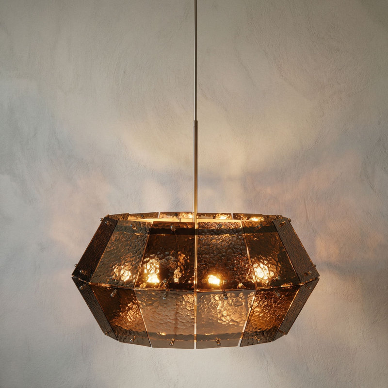 Obsidian Chandelier, Antique Silver, 13" H x 27" W x 27" D, 7 Lights
