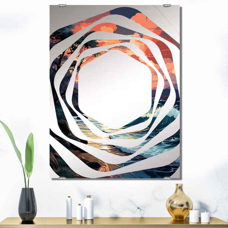 Nydam - Miroir mural bord de mer large MIR139405, 40 po x 30 po