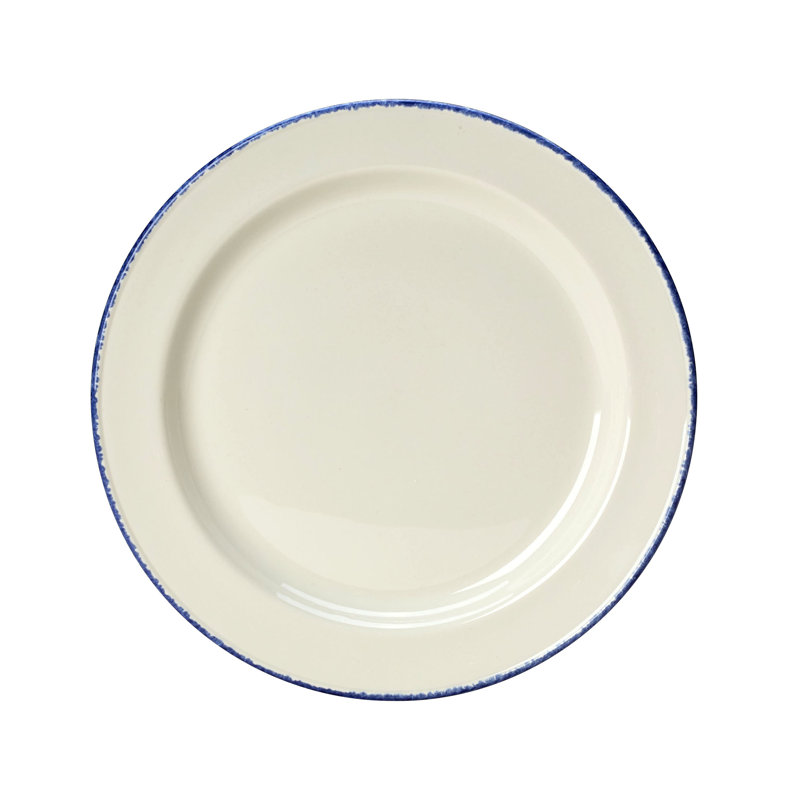 Assiette plate Slimline BLUE DAPPLE, Blanc / Bleu