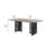 Merild Slatted Dining Table in Antique Oak and Black