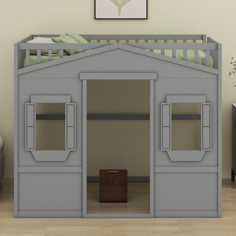 Lit mezzanine avec échelle House, Gris