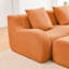 Tissu à 4 places en tissu orange avec accoudoirs incurvés et sans assemblage pour les salles d'étude à la maison